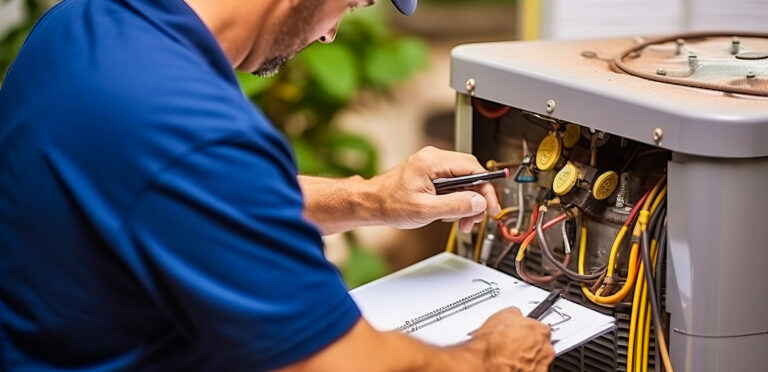 Technician Working On Hvac System